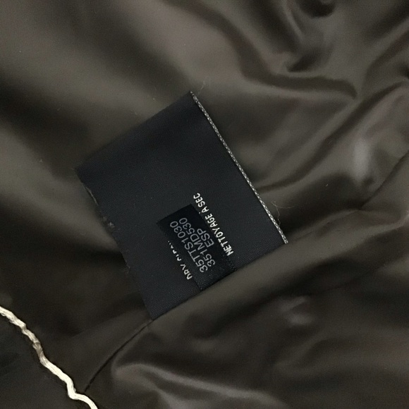 New Cole Haan brown puffer down long jacket coat with hidden hood - Picture 10 of 12